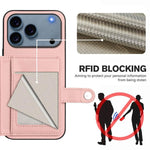 Étui de téléphone antivol RFID avec pochette pour cartes à bouton, Pour iPhone 17 Pro Max, Pour iPhone 17 Pro, Pour iPhone 17, Pour iPhone Air, Pour iPhone 16 Pro Max, Pour iPhone 16 Pro, Pour iPhone 16 Plus, Pour iPhone 16