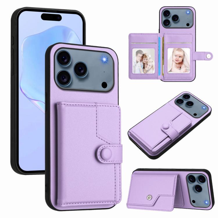 Étui de téléphone antivol RFID avec pochette pour cartes à bouton, Pour iPhone 17 Pro Max, Pour iPhone 17 Pro, Pour iPhone 17, Pour iPhone Air, Pour iPhone 16 Pro Max, Pour iPhone 16 Pro, Pour iPhone 16 Plus, Pour iPhone 16