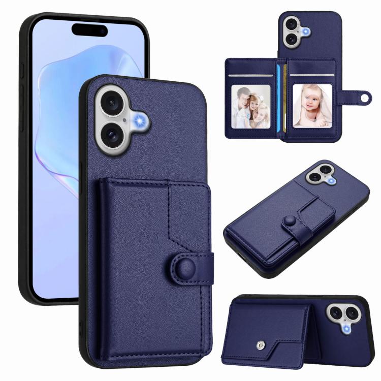Étui de téléphone antivol RFID avec pochette pour cartes à bouton, Pour iPhone 17 Pro Max, Pour iPhone 17 Pro, Pour iPhone 17, Pour iPhone Air, Pour iPhone 16 Pro Max, Pour iPhone 16 Pro, Pour iPhone 16 Plus, Pour iPhone 16