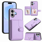 Étui de téléphone antivol RFID avec pochette pour cartes à bouton, Pour iPhone 17 Pro Max, Pour iPhone 17 Pro, Pour iPhone 17, Pour iPhone Air, Pour iPhone 16 Pro Max, Pour iPhone 16 Pro, Pour iPhone 16 Plus, Pour iPhone 16