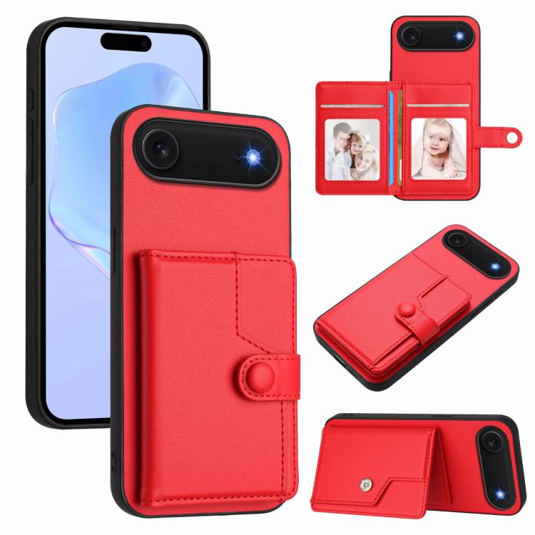 Étui de téléphone antivol RFID avec pochette pour cartes à bouton, Pour iPhone 17 Pro Max, Pour iPhone 17 Pro, Pour iPhone 17, Pour iPhone Air, Pour iPhone 16 Pro Max, Pour iPhone 16 Pro, Pour iPhone 16 Plus, Pour iPhone 16