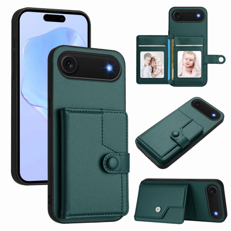 Étui de téléphone antivol RFID avec pochette pour cartes à bouton, Pour iPhone 17 Pro Max, Pour iPhone 17 Pro, Pour iPhone 17, Pour iPhone Air, Pour iPhone 16 Pro Max, Pour iPhone 16 Pro, Pour iPhone 16 Plus, Pour iPhone 16