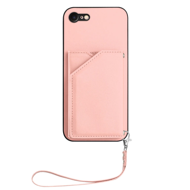 Étui de téléphone à quatre fentes pour cartes avec dragonne, toucher doux, pour iPhone 7 / 8 / SE 2020 2022, pour iPhone 13 Pro Max, pour iPhone 13 Pro, pour iPhone 13, pour iPhone 13 mini, pour iPhone 12, pour iPhone 12 Pro Max, pour iPhone 12 Pro