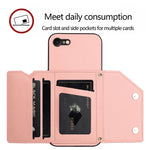 Étui de téléphone à quatre fentes pour cartes avec dragonne, toucher doux, pour iPhone 7 / 8 / SE 2020 2022, pour iPhone 13 Pro Max, pour iPhone 13 Pro, pour iPhone 13, pour iPhone 13 mini, pour iPhone 12, pour iPhone 12 Pro Max, pour iPhone 12 Pro