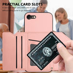 Étui de téléphone à quatre fentes pour cartes avec dragonne, toucher doux, pour iPhone 7 / 8 / SE 2020 2022, pour iPhone 13 Pro Max, pour iPhone 13 Pro, pour iPhone 13, pour iPhone 13 mini, pour iPhone 12, pour iPhone 12 Pro Max, pour iPhone 12 Pro