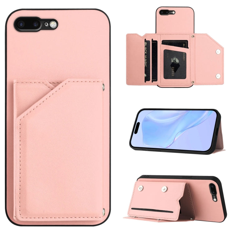 Étui de téléphone à quatre emplacements pour cartes avec dragonne, toucher agréable, pour iPhone 12 mini, pour iPhone 11 Pro Max, pour iPhone 11, pour iPhone 11 Pro, pour iPhone X / XS, pour iPhone XR, pour iPhone XS Max, pour iPhone 7 Plus / 8 Plus