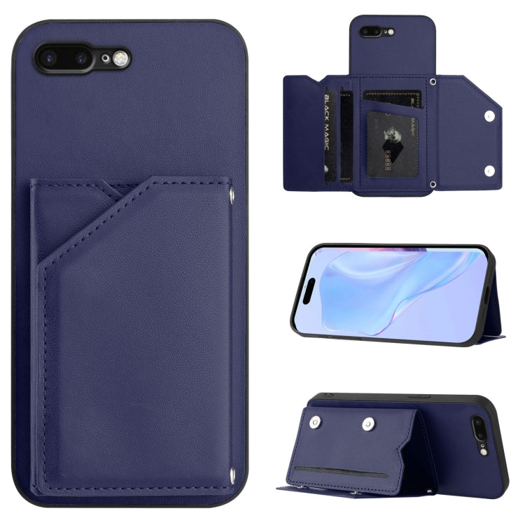 Étui de téléphone à quatre emplacements pour cartes avec dragonne, toucher agréable, pour iPhone 12 mini, pour iPhone 11 Pro Max, pour iPhone 11, pour iPhone 11 Pro, pour iPhone X / XS, pour iPhone XR, pour iPhone XS Max, pour iPhone 7 Plus / 8 Plus
