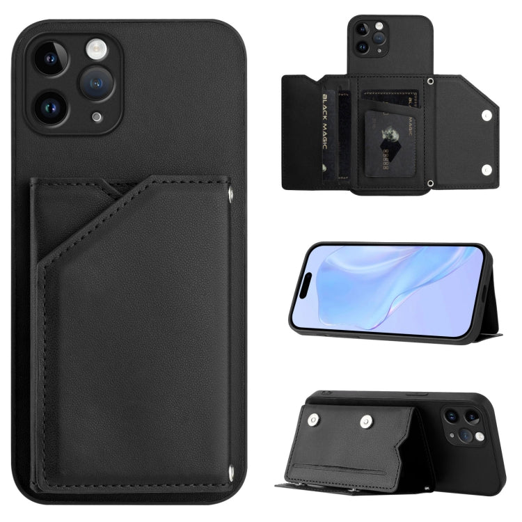Étui de téléphone à quatre emplacements pour cartes avec dragonne, toucher agréable, pour iPhone 12 mini, pour iPhone 11 Pro Max, pour iPhone 11, pour iPhone 11 Pro, pour iPhone X / XS, pour iPhone XR, pour iPhone XS Max, pour iPhone 7 Plus / 8 Plus