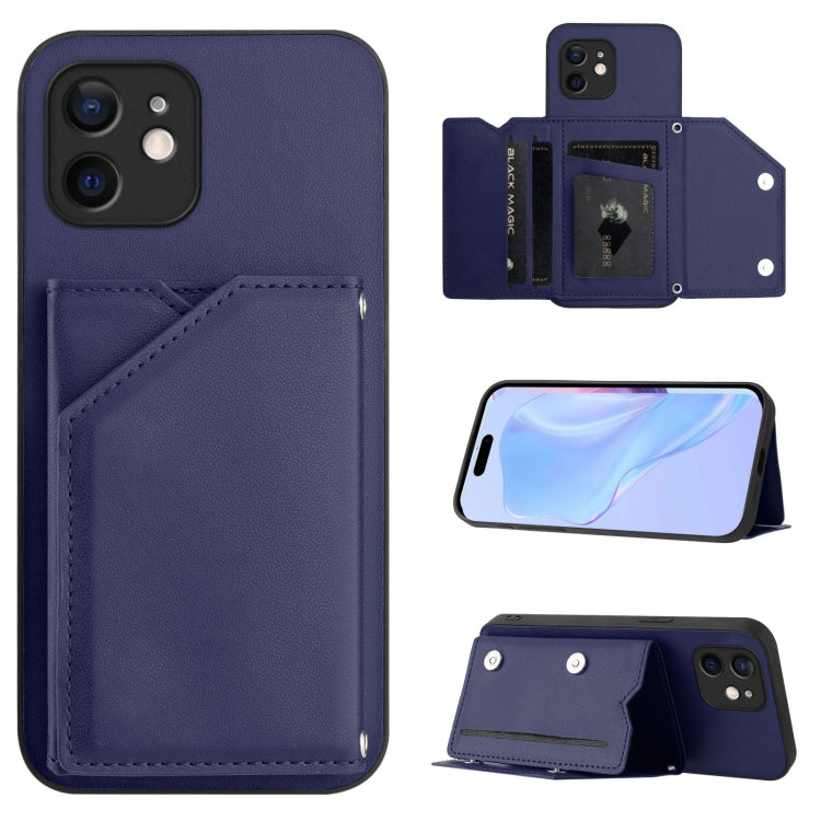 Étui de téléphone à quatre fentes pour cartes avec dragonne, toucher doux, pour iPhone 7 / 8 / SE 2020 2022, pour iPhone 13 Pro Max, pour iPhone 13 Pro, pour iPhone 13, pour iPhone 13 mini, pour iPhone 12, pour iPhone 12 Pro Max, pour iPhone 12 Pro