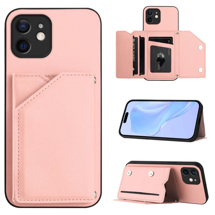 Étui de téléphone à quatre emplacements pour cartes avec dragonne, toucher agréable, pour iPhone 12 mini, pour iPhone 11 Pro Max, pour iPhone 11, pour iPhone 11 Pro, pour iPhone X / XS, pour iPhone XR, pour iPhone XS Max, pour iPhone 7 Plus / 8 Plus