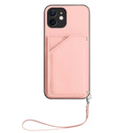 Étui de téléphone à quatre emplacements pour cartes avec dragonne, toucher agréable, pour iPhone 12 mini, pour iPhone 11 Pro Max, pour iPhone 11, pour iPhone 11 Pro, pour iPhone X / XS, pour iPhone XR, pour iPhone XS Max, pour iPhone 7 Plus / 8 Plus