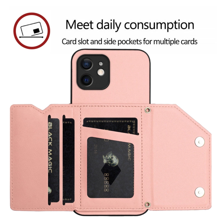 Étui de téléphone à quatre emplacements pour cartes avec dragonne, toucher agréable, pour iPhone 12 mini, pour iPhone 11 Pro Max, pour iPhone 11, pour iPhone 11 Pro, pour iPhone X / XS, pour iPhone XR, pour iPhone XS Max, pour iPhone 7 Plus / 8 Plus