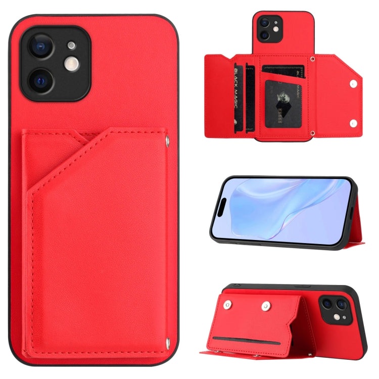 Étui de téléphone à quatre emplacements pour cartes avec dragonne, toucher agréable, pour iPhone 12 mini, pour iPhone 11 Pro Max, pour iPhone 11, pour iPhone 11 Pro, pour iPhone X / XS, pour iPhone XR, pour iPhone XS Max, pour iPhone 7 Plus / 8 Plus