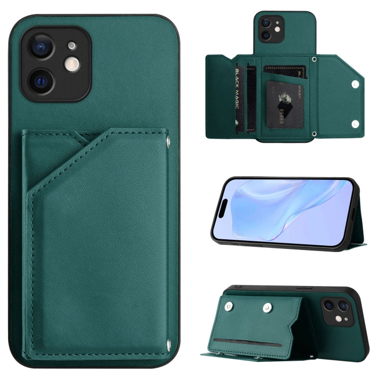 Étui de téléphone à quatre emplacements pour cartes avec dragonne, toucher agréable, pour iPhone 12 mini, pour iPhone 11 Pro Max, pour iPhone 11, pour iPhone 11 Pro, pour iPhone X / XS, pour iPhone XR, pour iPhone XS Max, pour iPhone 7 Plus / 8 Plus