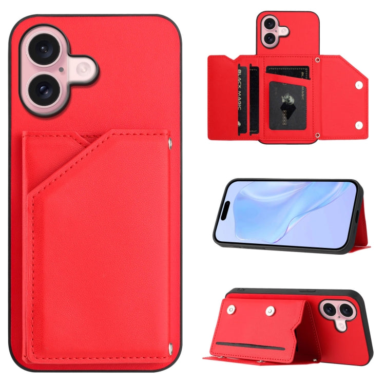 Étui de téléphone à quatre emplacements pour cartes avec dragonne, toucher agréable, pour iPhone 17 Pro Max, pour iPhone 17 Pro, pour iPhone 17, pour iPhone Air, pour iPhone 16 Pro Max, pour iPhone 16 Pro, pour iPhone 16 Plus, pour iPhone 16