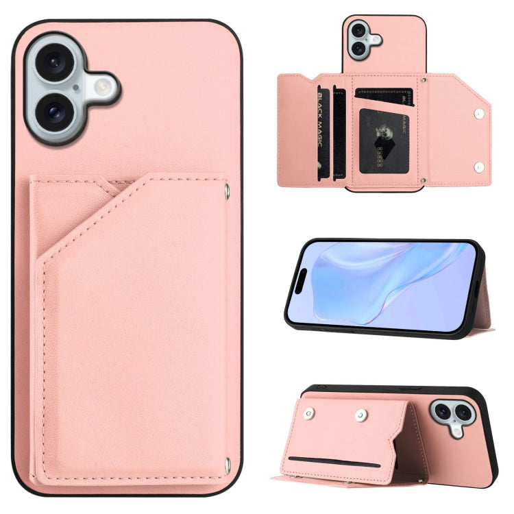 Étui de téléphone à quatre emplacements pour cartes avec dragonne, toucher agréable, pour iPhone 17 Pro Max, pour iPhone 17 Pro, pour iPhone 17, pour iPhone Air, pour iPhone 16 Pro Max, pour iPhone 16 Pro, pour iPhone 16 Plus, pour iPhone 16