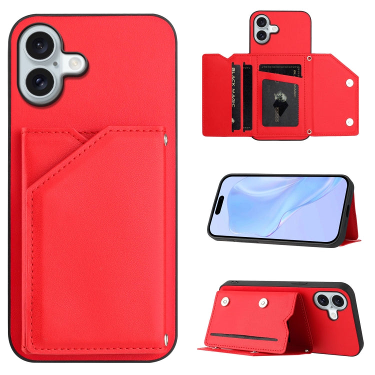 Étui de téléphone à quatre emplacements pour cartes avec dragonne, toucher agréable, pour iPhone 17 Pro Max, pour iPhone 17 Pro, pour iPhone 17, pour iPhone Air, pour iPhone 16 Pro Max, pour iPhone 16 Pro, pour iPhone 16 Plus, pour iPhone 16