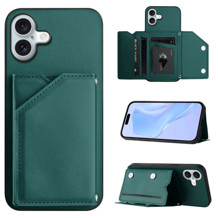 Étui de téléphone à quatre emplacements pour cartes avec dragonne, toucher agréable, pour iPhone 17 Pro Max, pour iPhone 17 Pro, pour iPhone 17, pour iPhone Air, pour iPhone 16 Pro Max, pour iPhone 16 Pro, pour iPhone 16 Plus, pour iPhone 16