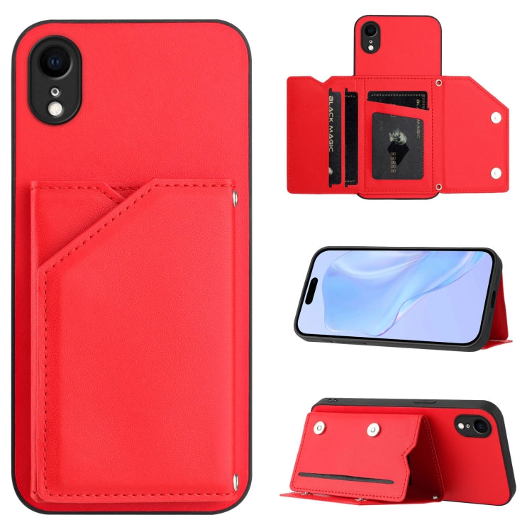 Étui de téléphone à quatre emplacements pour cartes avec dragonne, toucher agréable, pour iPhone 12 mini, pour iPhone 11 Pro Max, pour iPhone 11, pour iPhone 11 Pro, pour iPhone X / XS, pour iPhone XR, pour iPhone XS Max, pour iPhone 7 Plus / 8 Plus