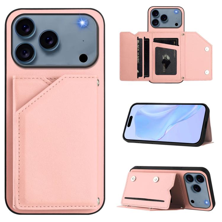 Étui de téléphone à quatre emplacements pour cartes avec dragonne, toucher agréable, pour iPhone 17 Pro Max, pour iPhone 17 Pro, pour iPhone 17, pour iPhone Air, pour iPhone 16 Pro Max, pour iPhone 16 Pro, pour iPhone 16 Plus, pour iPhone 16