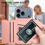 Étui de téléphone à quatre emplacements pour cartes avec dragonne, toucher agréable, pour iPhone 17 Pro Max, pour iPhone 17 Pro, pour iPhone 17, pour iPhone Air, pour iPhone 16 Pro Max, pour iPhone 16 Pro, pour iPhone 16 Plus, pour iPhone 16