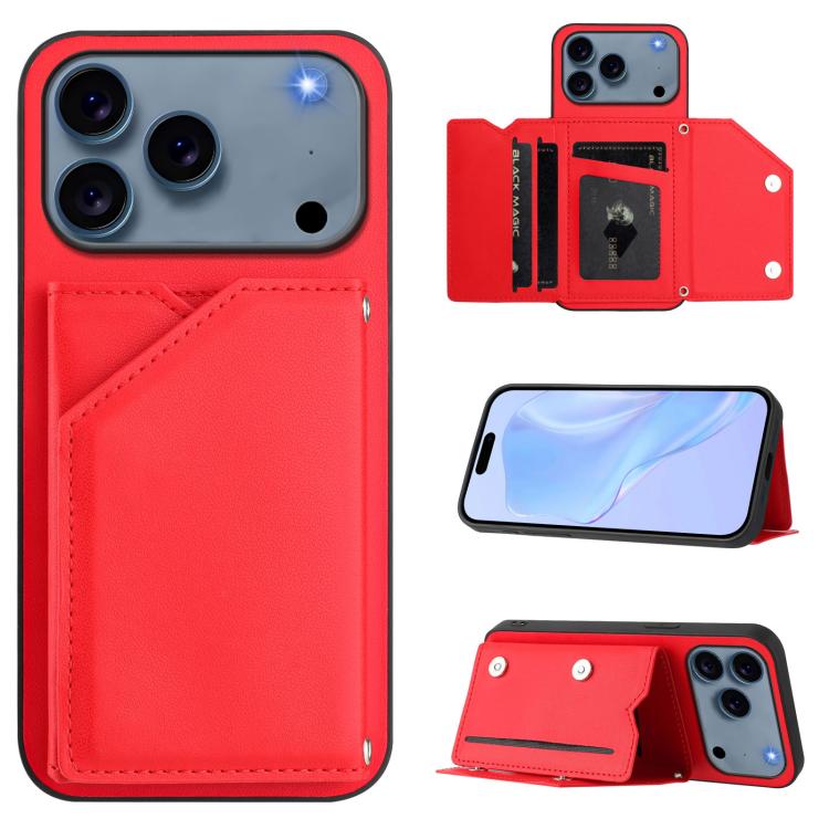 Étui de téléphone à quatre emplacements pour cartes avec dragonne, toucher agréable, pour iPhone 17 Pro Max, pour iPhone 17 Pro, pour iPhone 17, pour iPhone Air, pour iPhone 16 Pro Max, pour iPhone 16 Pro, pour iPhone 16 Plus, pour iPhone 16