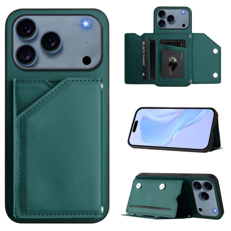 Étui de téléphone à quatre emplacements pour cartes avec dragonne, toucher agréable, pour iPhone 17 Pro Max, pour iPhone 17 Pro, pour iPhone 17, pour iPhone Air, pour iPhone 16 Pro Max, pour iPhone 16 Pro, pour iPhone 16 Plus, pour iPhone 16