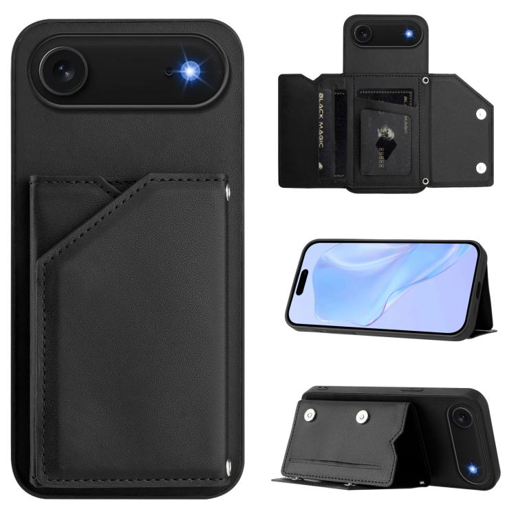 Étui de téléphone à quatre emplacements pour cartes avec dragonne, toucher agréable, pour iPhone 17 Pro Max, pour iPhone 17 Pro, pour iPhone 17, pour iPhone Air, pour iPhone 16 Pro Max, pour iPhone 16 Pro, pour iPhone 16 Plus, pour iPhone 16
