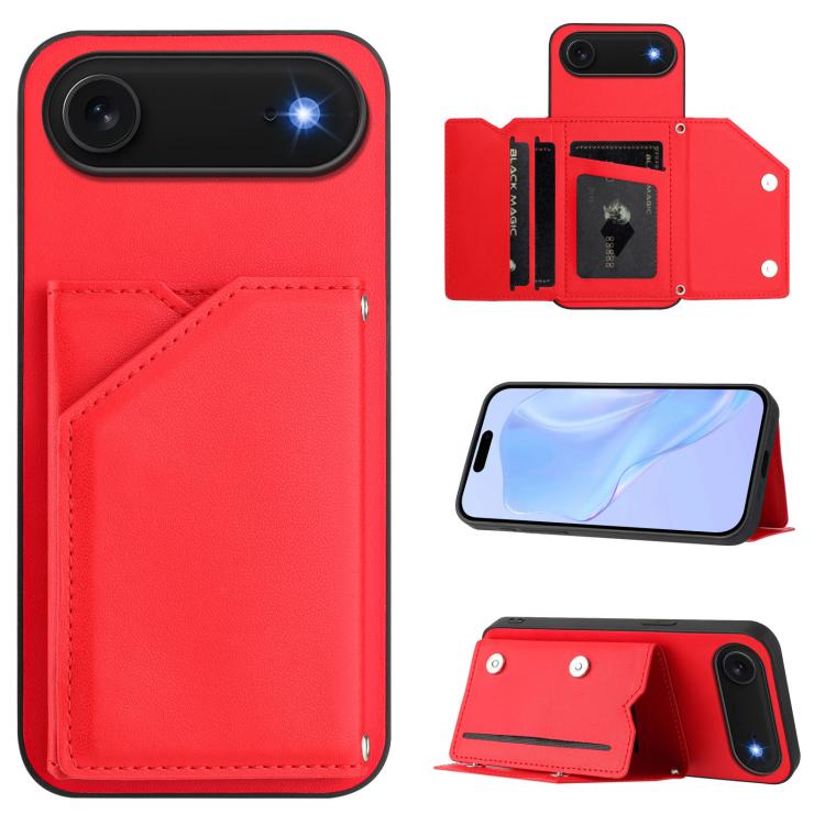Étui de téléphone à quatre emplacements pour cartes avec dragonne, toucher agréable, pour iPhone 17 Pro Max, pour iPhone 17 Pro, pour iPhone 17, pour iPhone Air, pour iPhone 16 Pro Max, pour iPhone 16 Pro, pour iPhone 16 Plus, pour iPhone 16