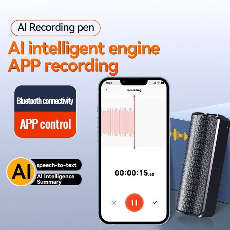 Stylo enregistreur vocal à réduction de bruit magnétique Q70A, support contrôle APP, 8 Go, 16 Go, 32 Go, 64 Go, 128 Go