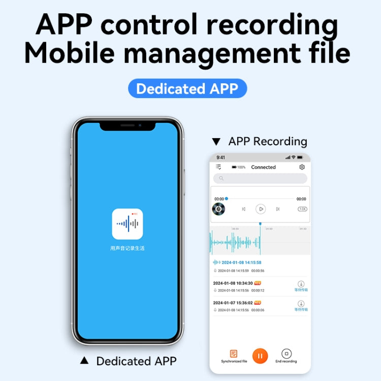 Stylo enregistreur vocal HD ultra-fin à réduction de bruit Q61A, support contrôle APP, 8 Go, 16 Go, 32 Go, 64 Go, 128 Go