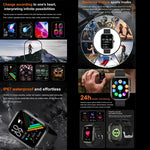 Montre connectée ZW65 de 2,01 pouces pour le fitness : mesure de l’oxygène sanguin, de la pression artérielle et de la fréquence cardiaque.