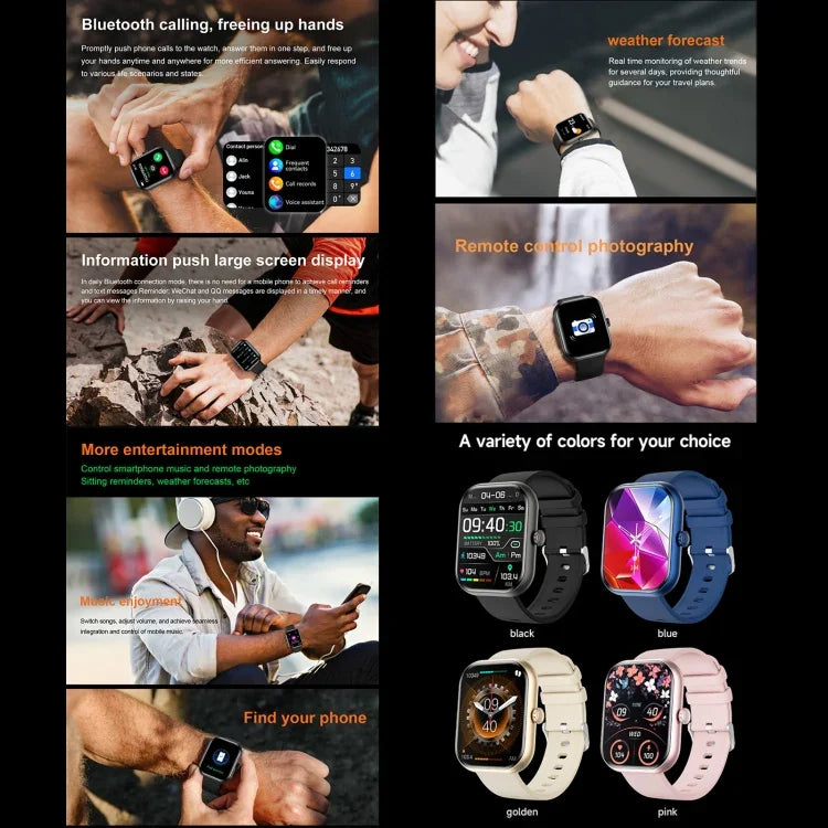 Montre connectée ZW65 de 2,01 pouces pour le fitness : mesure de l’oxygène sanguin, de la pression artérielle et de la fréquence cardiaque.