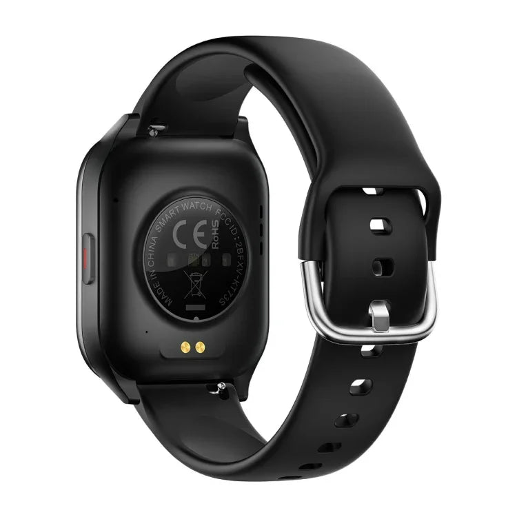 Montre connectée KT73S à écran carré de 1,85 pouce avec appels Bluetooth, suivi de la fréquence cardiaque, de la pression artérielle, de l'oxygène sanguin, de la santé féminine et du sommeil.