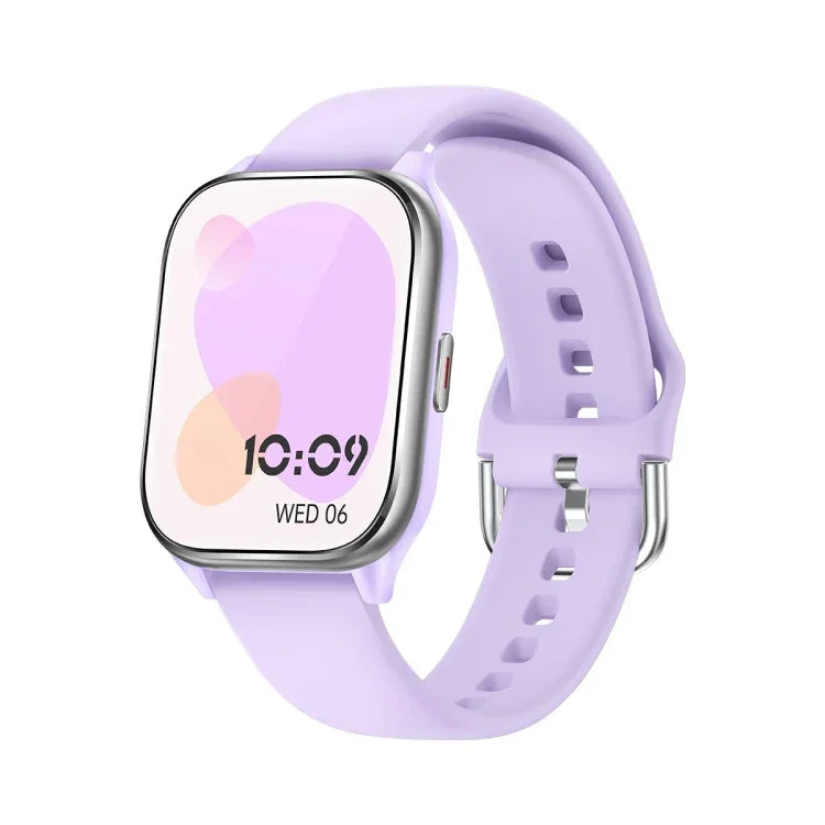 Montre connectée KT73S à écran carré de 1,85 pouce avec appels Bluetooth, suivi de la fréquence cardiaque, de la pression artérielle, de l'oxygène sanguin, de la santé féminine et du sommeil.