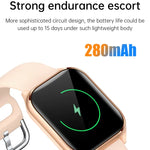 Montre connectée KT73S à écran carré de 1,85 pouce avec appels Bluetooth, suivi de la fréquence cardiaque, de la pression artérielle, de l'oxygène sanguin, de la santé féminine et du sommeil.