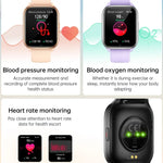Montre connectée KT73S à écran carré de 1,85 pouce avec appels Bluetooth, suivi de la fréquence cardiaque, de la pression artérielle, de l'oxygène sanguin, de la santé féminine et du sommeil.
