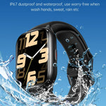 Montre connectée KT73S à écran carré de 1,85 pouce avec appels Bluetooth, suivi de la fréquence cardiaque, de la pression artérielle, de l'oxygène sanguin, de la santé féminine et du sommeil.