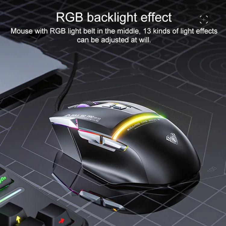 Souris de Jeu Filaire RGB AULA S12 Pro 12800DPI