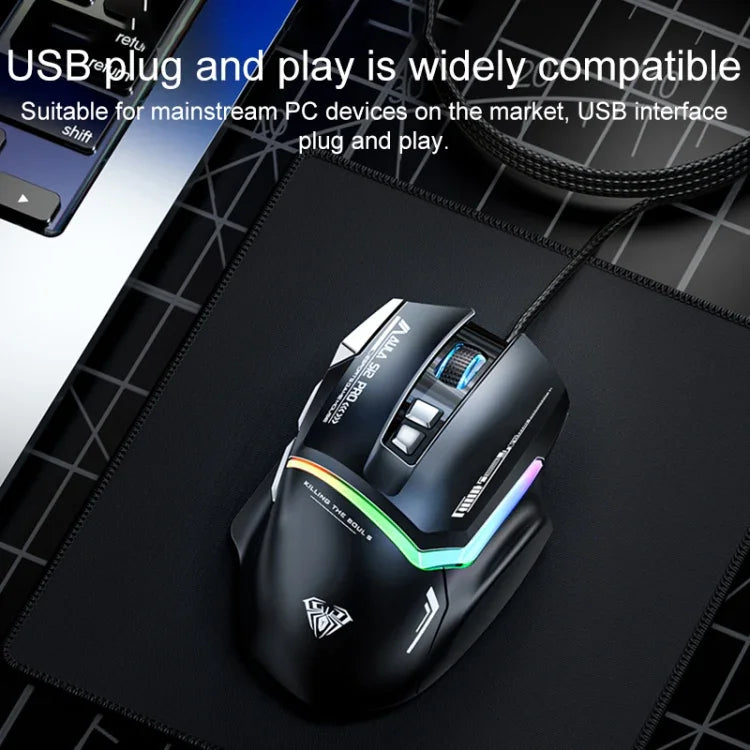 Souris de Jeu Filaire RGB AULA S12 Pro 12800DPI