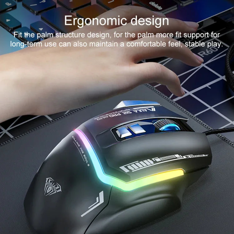 Souris de Jeu Filaire RGB AULA S12 Pro 12800DPI