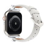 Bracelet de montre en cuir véritable avec boucle en forme de X, compatible avec les Apple Watch 46 mm / 49 mm / 45 mm / 44 mm et 42 mm / 41 mm / 40 mm / 38 mm.