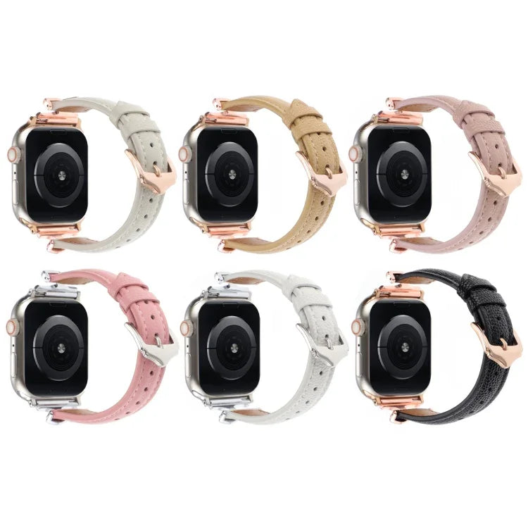 Bracelet de montre en cuir véritable avec boucle en forme de X, compatible avec les Apple Watch 46 mm / 49 mm / 45 mm / 44 mm et 42 mm / 41 mm / 40 mm / 38 mm.