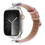 Bracelet de montre en cuir véritable texturé à pois avec boucle en forme de X, compatible avec Apple Watch 46 mm / 49 mm / 45 mm / 44 mm et Apple Watch 42 mm / 41 mm / 40 mm / 38 mm.