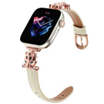 Bracelet de montre en cuir véritable à motif tête de léopard, compatible avec Apple Watch 46 mm / 49 mm / 45 mm / 44 mm et Apple Watch 42 mm / 41 mm / 40 mm / 38 mm.