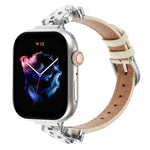 Bracelet de montre en cuir véritable à motif tête de léopard, compatible avec Apple Watch 46 mm / 49 mm / 45 mm / 44 mm et Apple Watch 42 mm / 41 mm / 40 mm / 38 mm.