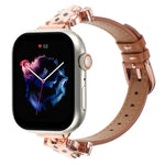 Bracelet de montre en cuir véritable à motif tête de léopard, compatible avec Apple Watch 46 mm / 49 mm / 45 mm / 44 mm et Apple Watch 42 mm / 41 mm / 40 mm / 38 mm.