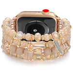 Bracelet de montre à chaîne perlée et pompon, compatible avec Apple Watch 46 mm / 49 mm / 45 mm / 44 mm et Apple Watch 42 mm / 41 mm / 40 mm / 38 mm