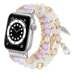 Bracelet de montre à chaîne perlée et pompon, compatible avec Apple Watch 46 mm / 49 mm / 45 mm / 44 mm et Apple Watch 42 mm / 41 mm / 40 mm / 38 mm