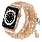 Bracelet de montre à chaîne perlée et pompon, compatible avec Apple Watch 46 mm / 49 mm / 45 mm / 44 mm et Apple Watch 42 mm / 41 mm / 40 mm / 38 mm